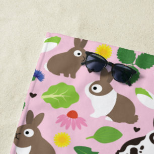 Toalla De Playa Bunnies Y Sus Tratamientos Patrones Sin Marea