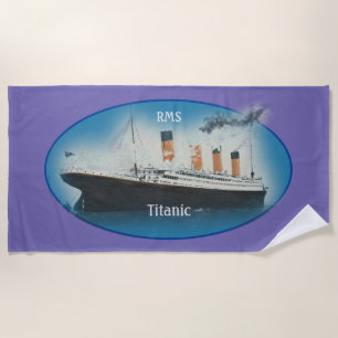 Toalla De Playa Buque Titanan Purple Marítimo Estrella Blanca