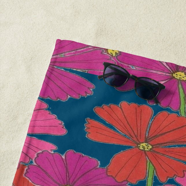 Toalla De Playa Bushel de Cosmos Brillantes (In situ)