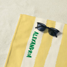 Butter Yellow Striped Chic Personalized Summer