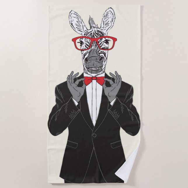 Toalla De Playa Caballero de la cebra (Anverso)