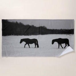 Toalla De Playa Caballos con nieve btcnm