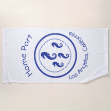 Toalla de playa - Caballos de mar del puerto resid