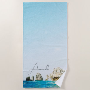 Toalla De Playa CABO San Lucas México Nombre Tropical Personalizad