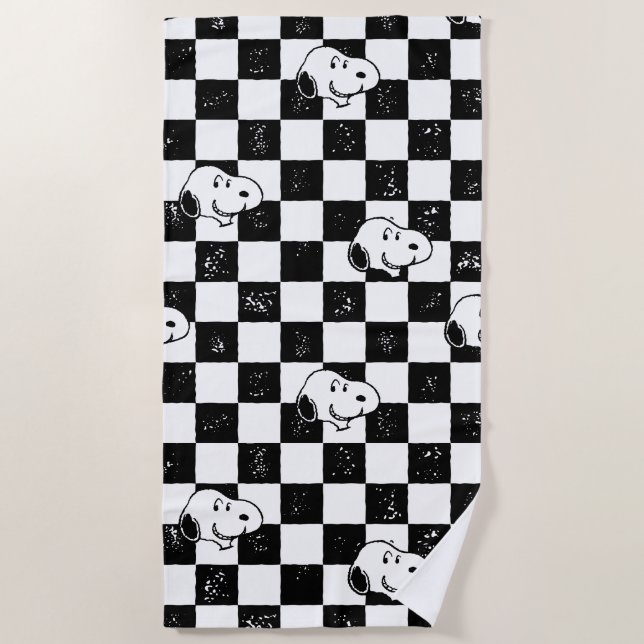 Toalla De Playa Cacahuetes | Bandera de Snoopy Checkered (Anverso)
