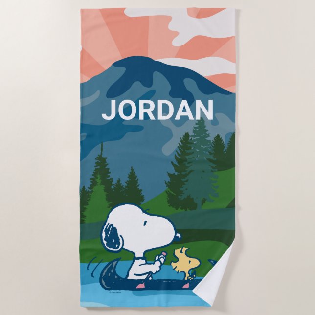 Toalla De Playa Cacahuetes | Canoa Snoopy & Woodstock (Anverso)