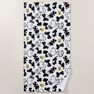 Toalla De Playa Cacahuetes Snoopy & Woodstock Shadow Pattern
