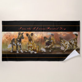 Toalla De Playa Cachorros pintados de África