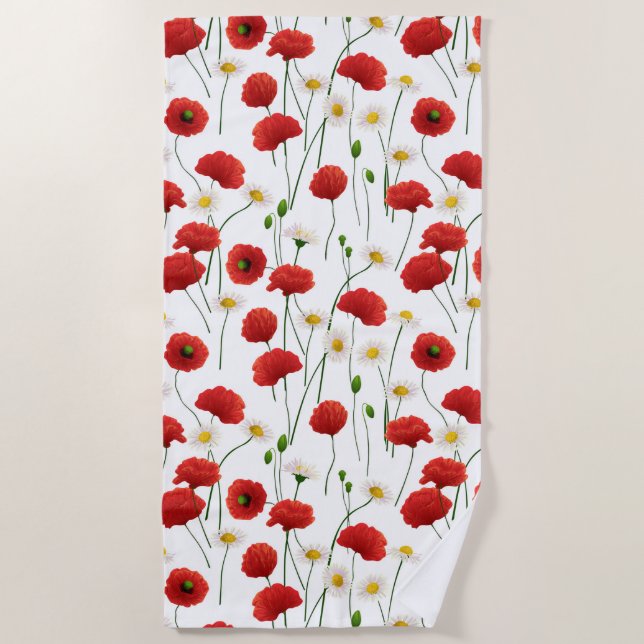 Toalla De Playa Cachorros y daisias (Anverso)