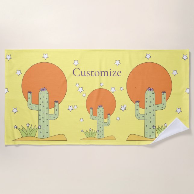 Toalla De Playa Cactus del desierto Sun Thunder_Cove (Anverso)