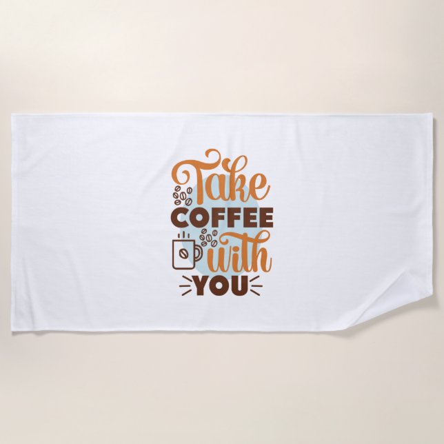 Toalla De Playa Café Art Toma Café Contigo (Anverso)
