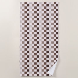 Toalla De Playa Cafe Au Lait checkerboard pattern
