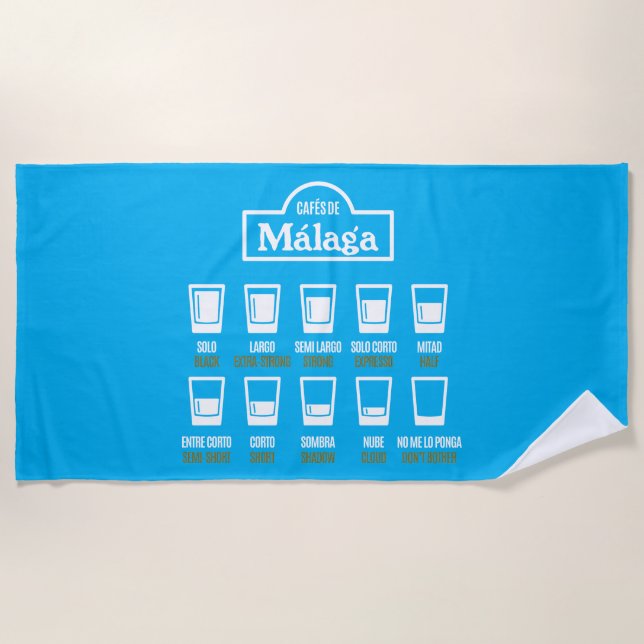 Toalla De Playa Cafés de Málaga (Anverso)