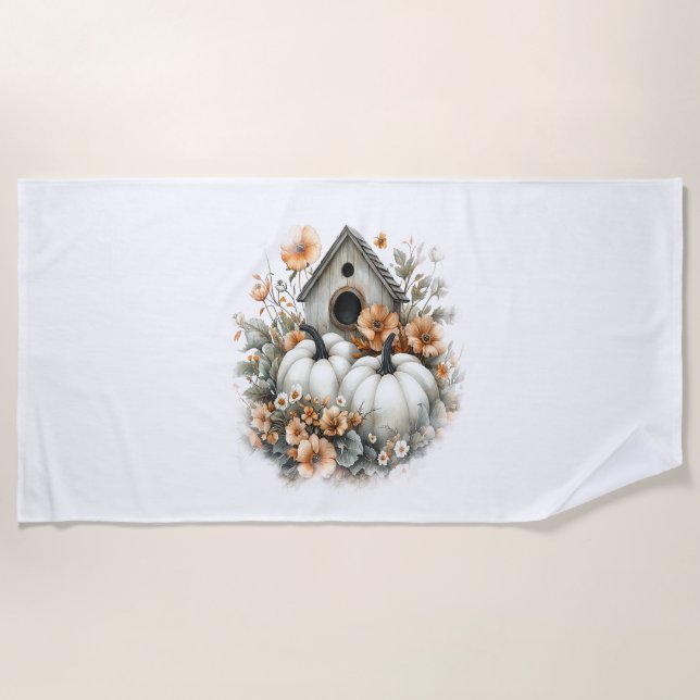 Toalla De Playa Calabaza de la camisas de la casa de aves (Anverso)