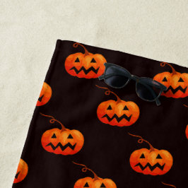 Toalla De Playa Calabazas de Halloween, Calabazas Naranjas Truco o