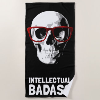 Toalla De Playa Calavera con gafas rojas: malote intelectual
