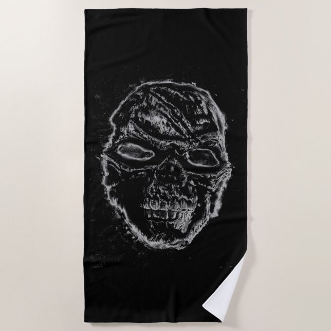 Toalla De Playa Calavera negra (Anverso)