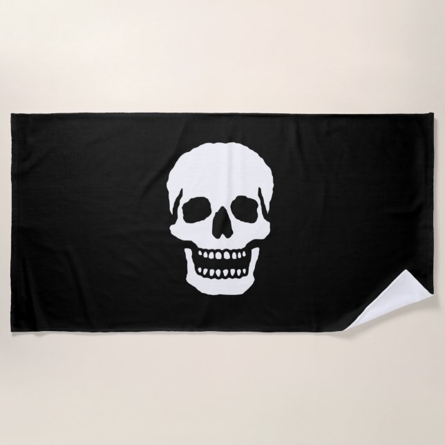 Toalla De Playa Calavera riendo aterradora (Anverso)