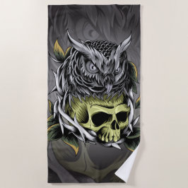 Toalla De Playa Calavera y búho