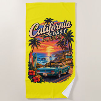 Toalla de playa California Coast Sunset Road Trip