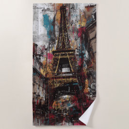 Toalla De Playa Calle Arte Callejero Torre Eiffel París Graffiti U