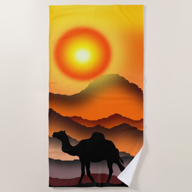 Toalla De Playa Camel Beach Towell Desert Sunset (Anverso)