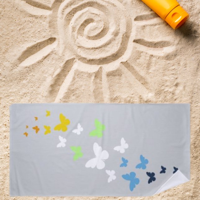 Toalla De Playa Camino de mariposa del orgullo AroAce (Subido por el creador)