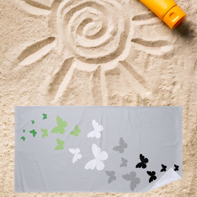 Toalla De Playa Camino de Mariposa del Orgullo Aromántico (Subido por el creador)