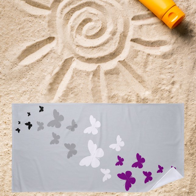 Toalla De Playa Camino de Mariposa del Orgullo Asexual (Subido por el creador)