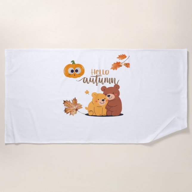 Toalla De Playa Camisas otoño, camiseta de acción de gracias, romp (Anverso)