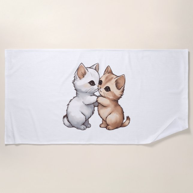 Toalla De Playa Camiseta Clásica Cute Munchkin Cat (Anverso)