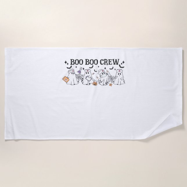 Toalla De Playa camiseta clásica de boo Boo Crew Halloween (Anverso)