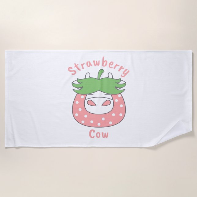 Toalla De Playa Camiseta clásica de fresa rosa (Anverso)
