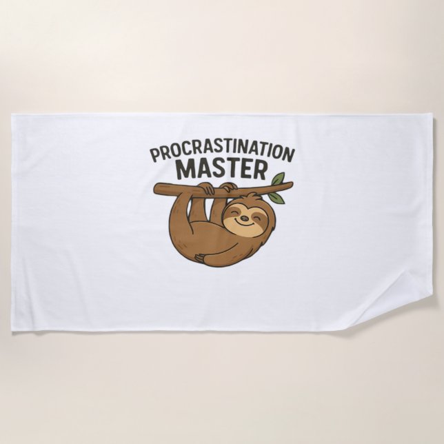 Toalla De Playa Camiseta clásica Procrastination Master (Anverso)