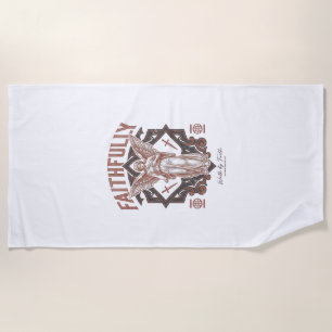Toalla De Playa Camiseta cristiana grabado vintage ángel fielmente