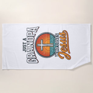 Toalla De Playa Camiseta Cruz Vintage Solo Un Abuelo Que Ama A Jes