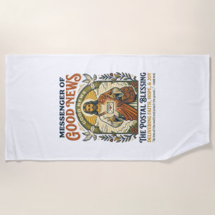 Toalla De Playa Camiseta de entrega de trabajador postal de Jesús