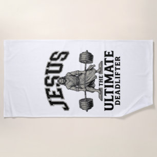Toalla De Playa Camiseta de gimnasio vintage de Jesús levantador d