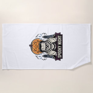 Toalla De Playa Camiseta de Halloween de monstruo con grabado de l