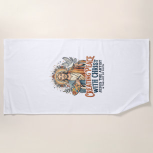 Toalla De Playa Camiseta de hobby de acuarela de Jesús Fe inspirad