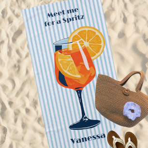 Toalla De Playa Camiseta de playa personalizada con rayas azules d