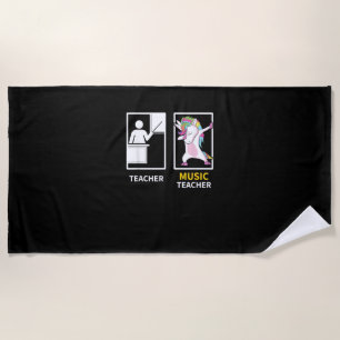 Toalla De Playa Camiseta de regalo para profesor de música de unic