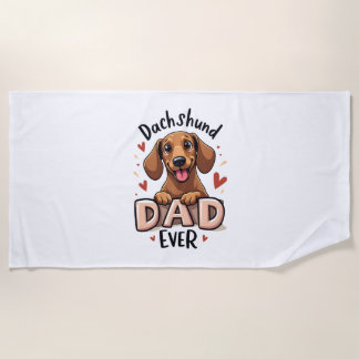 Toalla De Playa Camiseta del Mejor Papá de Dachshund