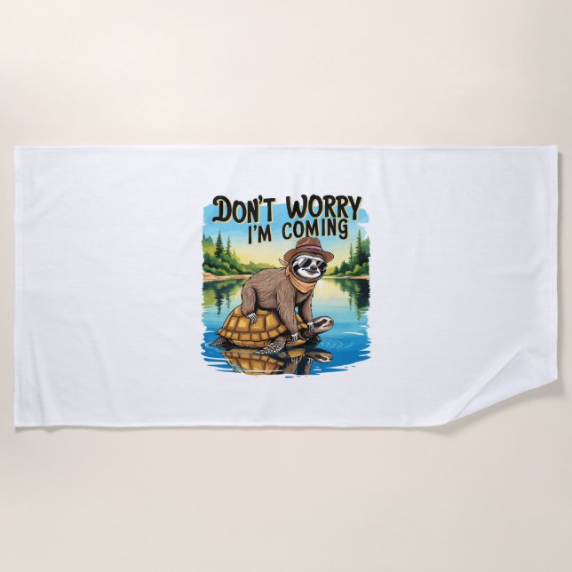 Toalla De Playa Camiseta espumosa- No te preocupes por venir (Anverso)