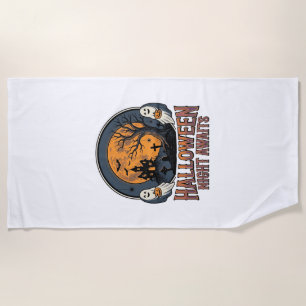 Toalla De Playa Camiseta Fantasma Luna Grabada Escena Halloween Vi