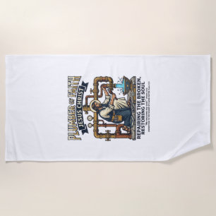 Toalla De Playa Camiseta Gráfica de Jesús Fontanero Arte Cristiano