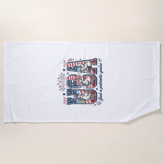 Toalla De Playa Camiseta Patriótica Ganso USA Vintage Cuatro de Ju