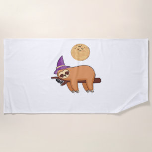 Toalla De Playa Camiseta Premium Halloween Witch Sloth