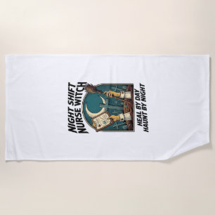 Toalla De Playa Camiseta Retro de Halloween de Enfermera del Turno