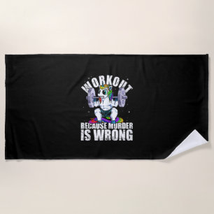 Toalla De Playa Camiseta sin mangas de unicornio de entrenamiento